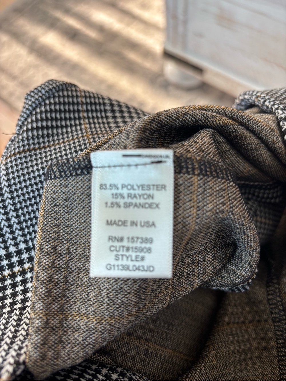 Altar'd State Black & Gray Plaid Pleated Mini Skirt with Subtle Tan Stripe - Picture 11 of 12